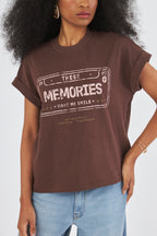 T-SHIRT MALHA DECOTE REDONDO MEMORIES
