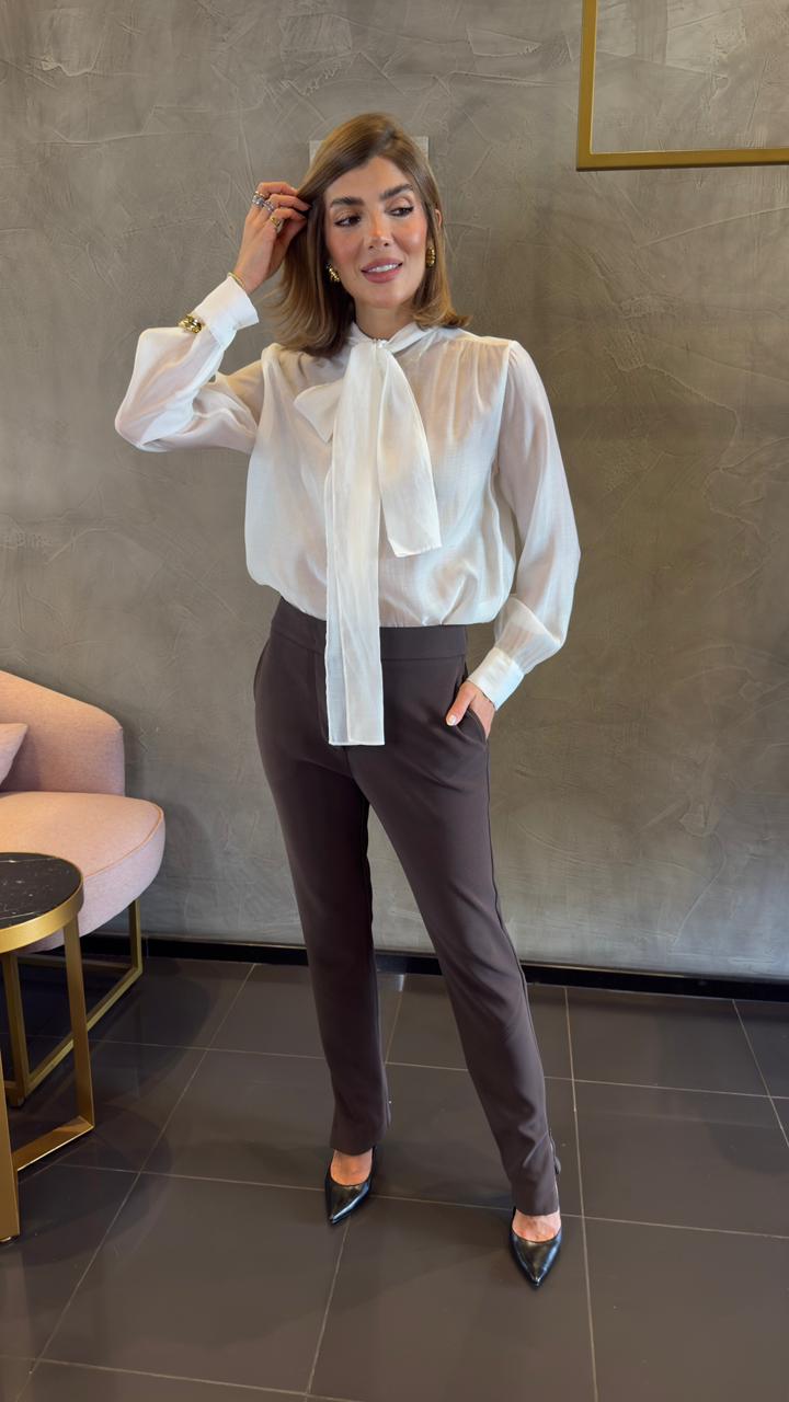 BLUSA ALFAIATARIA MANGA LONGA DENISE