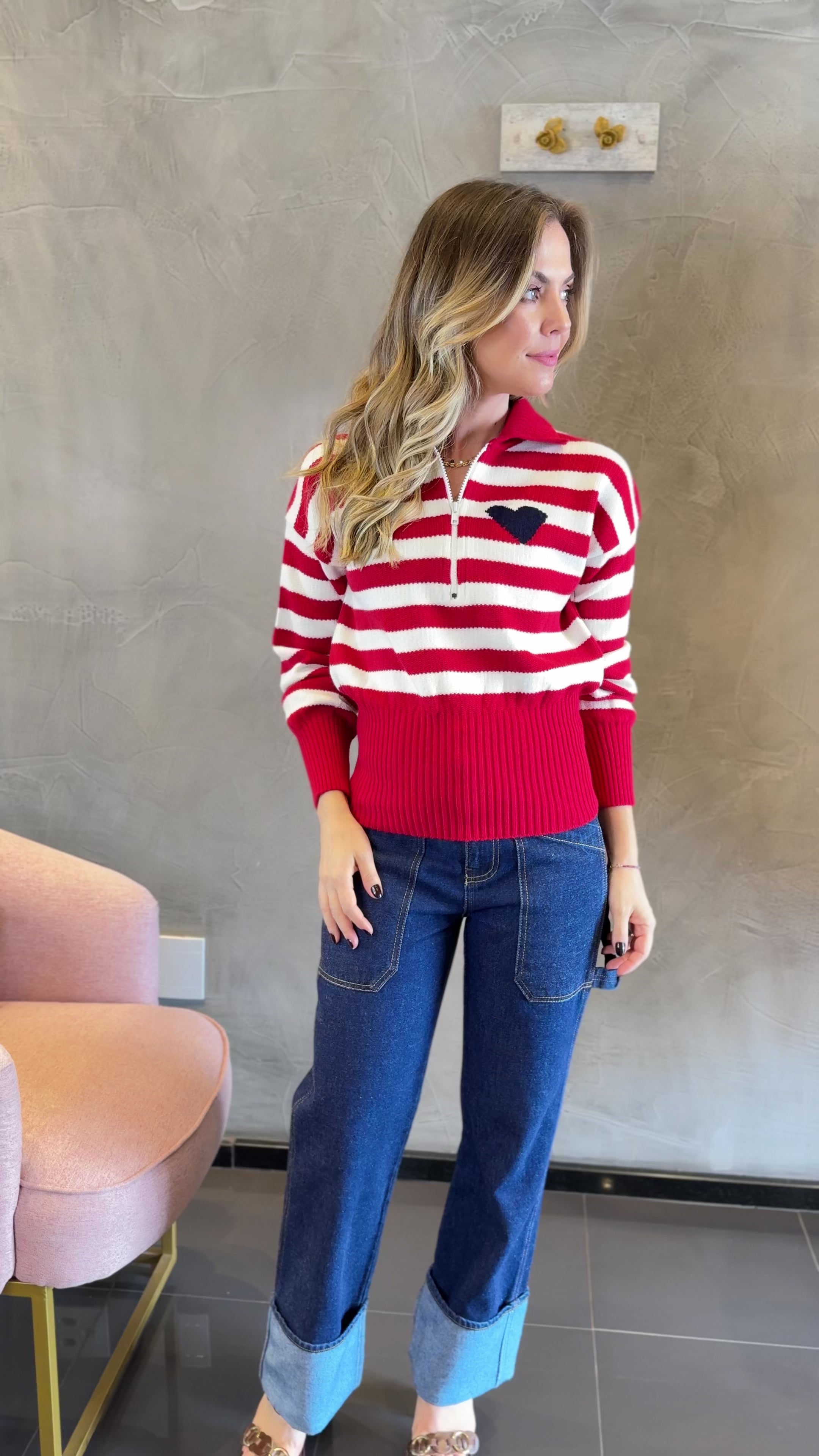 Blusa Tricot Listras Suzy