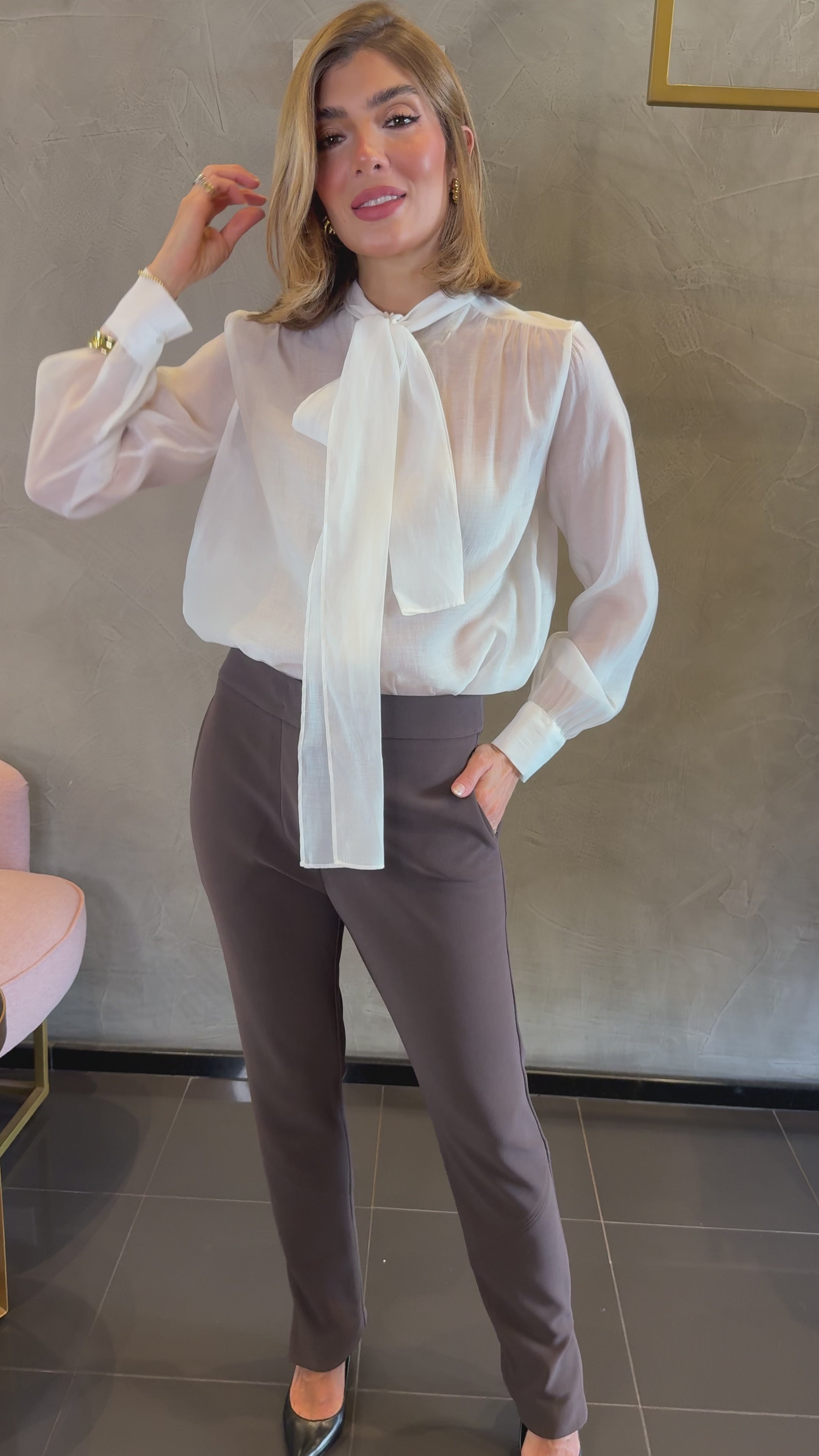 BLUSA ALFAIATARIA MANGA LONGA DENISE